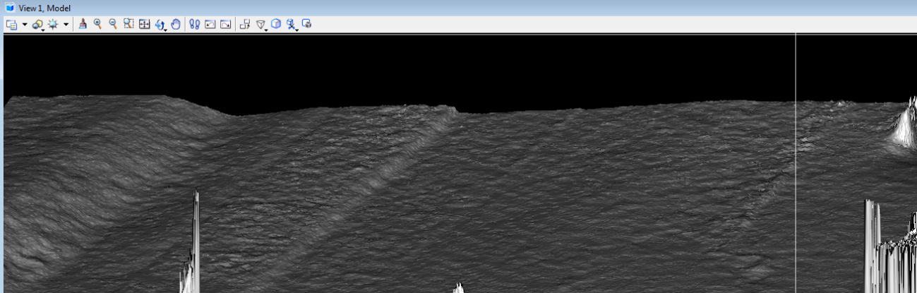 Kuva 11. Einonkadun UAV-kuvatun fotogrammetrisen pistepilven pisteet kolmioituna pintamalliksi.
