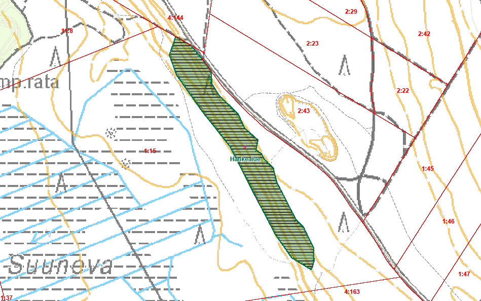 Saunalepo 1:15 (143-435-1-15) Alueen nykytila Saunalepo 1:15 tilalla kunnostetaan hankkeessa kuviota 2, joka sijaitsee Vatulanharjun lounaaseen avautuvalla rinteellä.