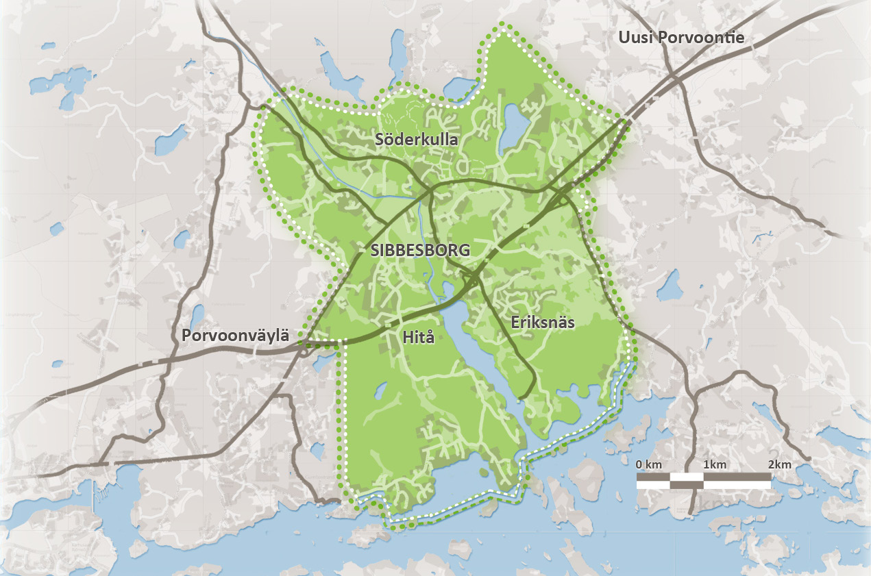 Utdrag ur delgeneralplanen för Söderkulla, vilken vann laga kraft 10.2.2005.