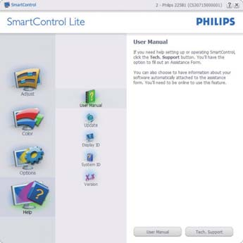 SmartControl Lite voi käynnistää työpöydän pikanäppäimellä tai ohjelmatiedostossa. Kun tätä valintaruutua ei ole valittu, mitään esiasetuksia ei aseteta käynnistettäessä.