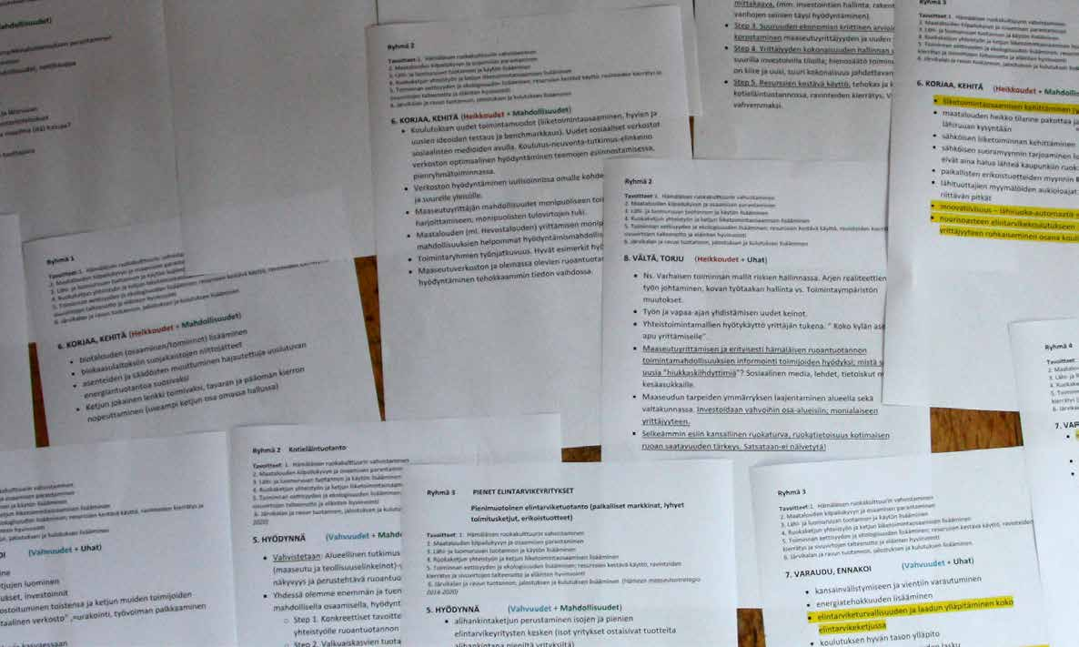 62 Tulevaisuutta tekemään työpajatyöskentelyn metodiopas ULKOISET SISÄISET 1. VAHVUUDET V Toiminnalliset vahvuudet 2. HEIKKOUDET H Toiminnalliset heikkoudet 3.