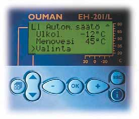 ALUKSI Ouman EH-201/L on monipuolinen yhden lämmityspiirin lämmityksen säädin, joka soveltuu hyvin monenlaisiin lämmitysjärjestelmiin.