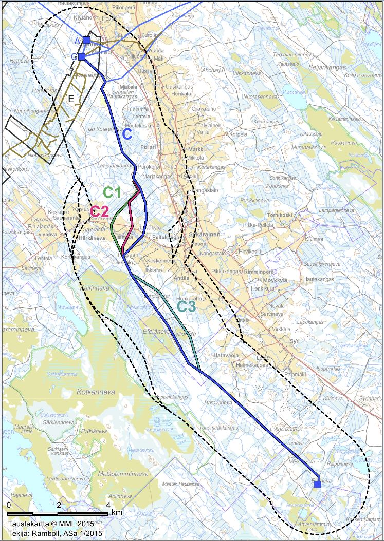 Putkimallisen pylvästyypin kokonaiskorkeus on noin 20 metriä ja ristikkomallisen pylvästyypin kokonaiskorkeus noin 30 metriä.