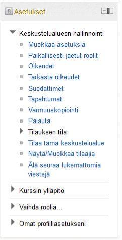 Kaikki ryhmät voivat käyttää samaa keskustelualuetta, mutta jos keskustelualueella olet valinnut ryhmämoodi kohtaan Erilliset