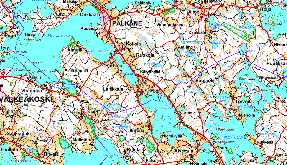 3 Pälkäne Laitikkala Suttinen Lähestymiskartta