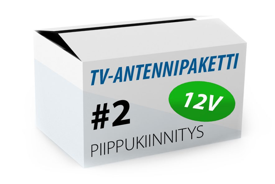 Tuotesivu TV-Antennipaketti 12V 2S #202/ 2P #205 Ammattiliikkeen suunnittelema 12 V akulla toimiva TVantennipaketti 1 kpl katselupisteelle.