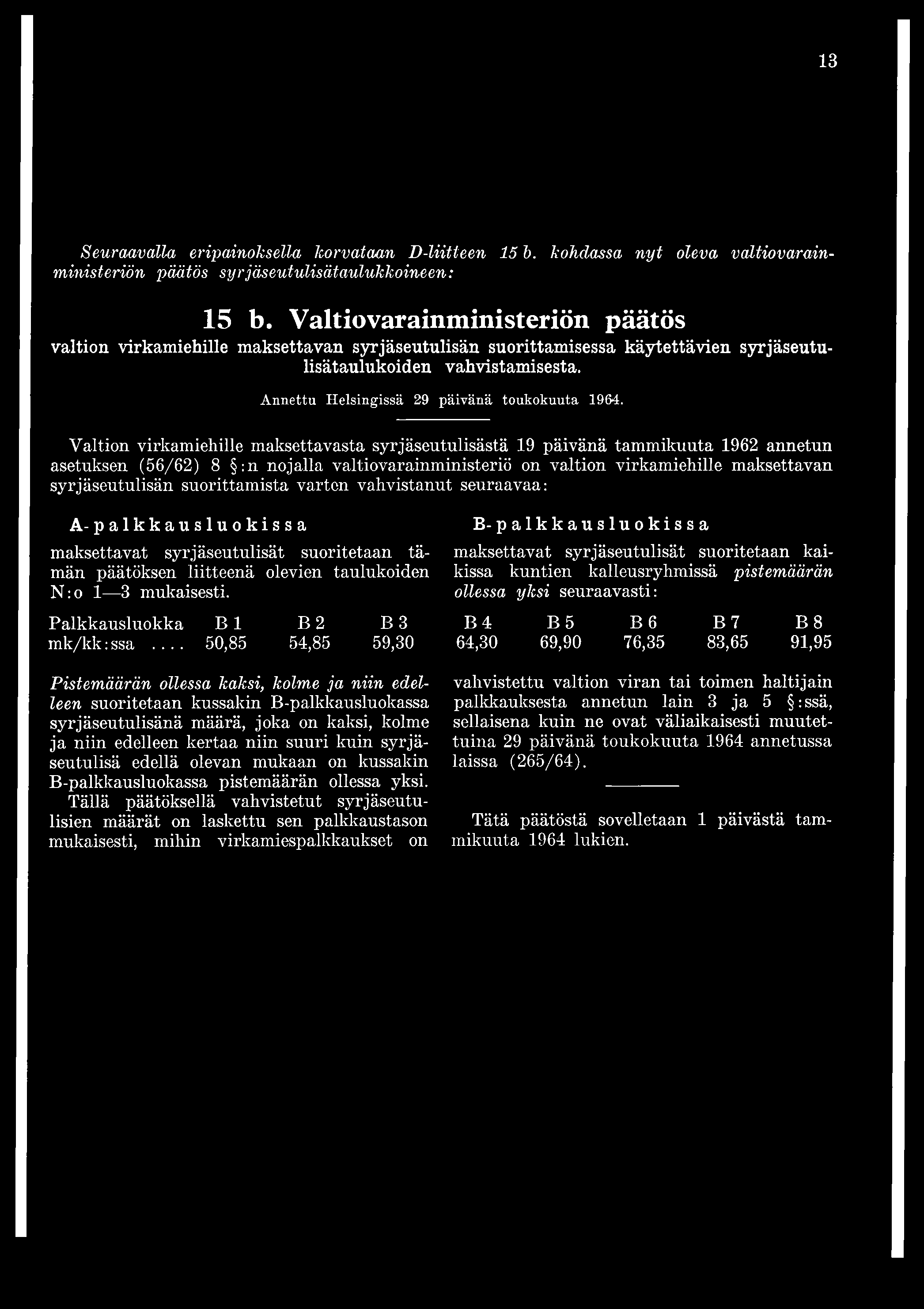 Annettu Helsingissä 29 päivänä toukokuuta 1964.