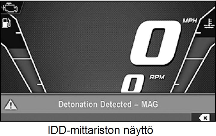 AJONEUVON RAKENNE Nakutuksen ehkäisy (DET) Nakutuksen ehkäisy (Detonation Elimination Technology DET) Polaris-moottorikelkoissa käytetään nakutuksen tunnistinantureita ja moottoria suojaavaa