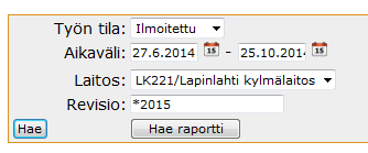 5 Jos jonkun tietyn revision kaikkia töitä halutaan tarkastella jälkeenpäin, niin painetaan etusivulla jonka