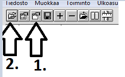 Valitse ensin ARROW Maint ohjelmassa Avaa ohjelma yläpalkista > Työaikataulu 2.