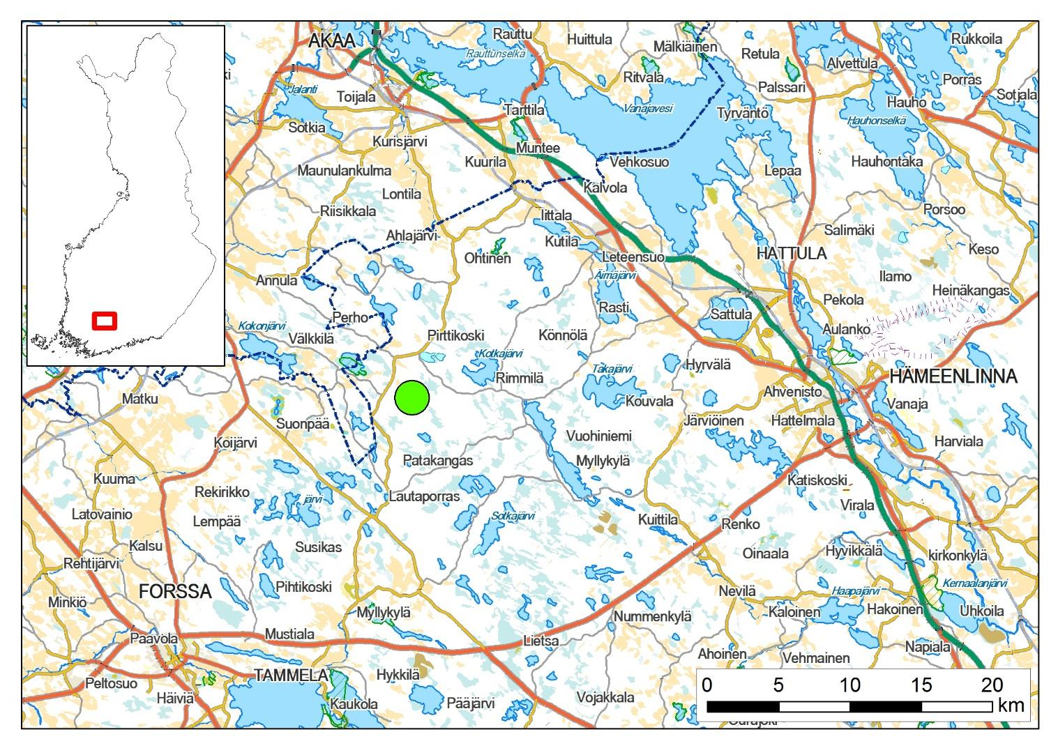 GEOLOGIAN TUTKIMUSKESKUS 97/2016 4 1 JOHDANTO Geologian tutkimuskeskukselle (GTK) myönnettiin malminetsintälupa Hämeenlinnan Pirttikoskelle (kuva 1) kesäkuussa 2014.