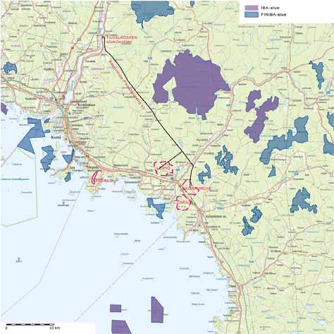 HANKEALUEEN NYKYTILA Taulukko 9-5. Natura-alueiden etäisyys hankealueista.
