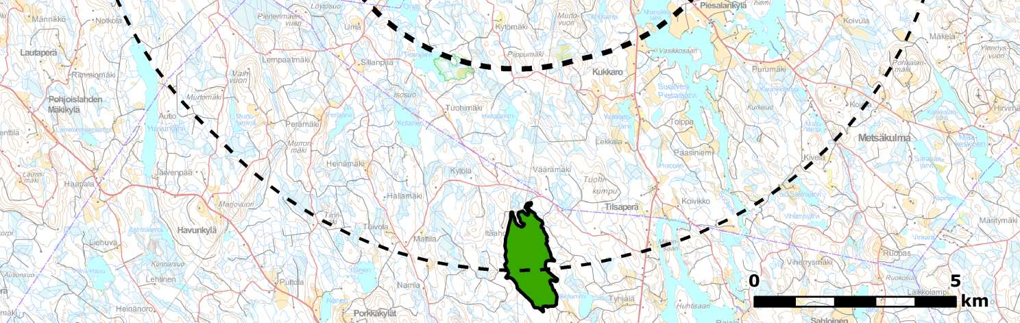 jäävistä metsätalouskäyttöön ojitetuista suoalueista. Alueen länsireunassa on lisäksi Umpilammensuon kolme käytössä olevaa turvetuotantoaluetta.