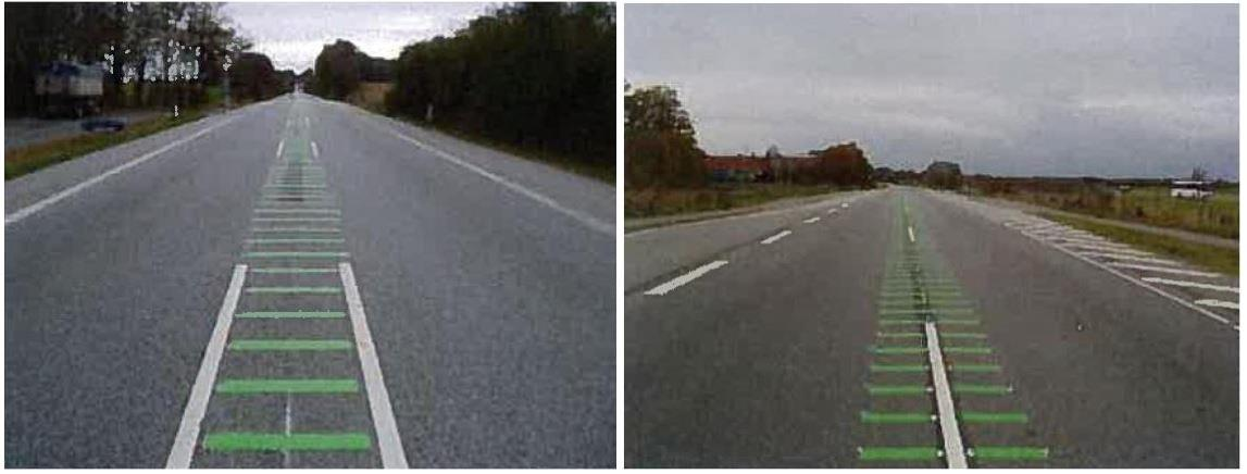 Godley, Triggs ja Fields (2004) esittivät, että kaistojen visuaalisella kaventamisella voidaan saavuttaa samankaltaisia tuloksia ilman kapeiden teiden korkeaa onnettomuusriskiä.