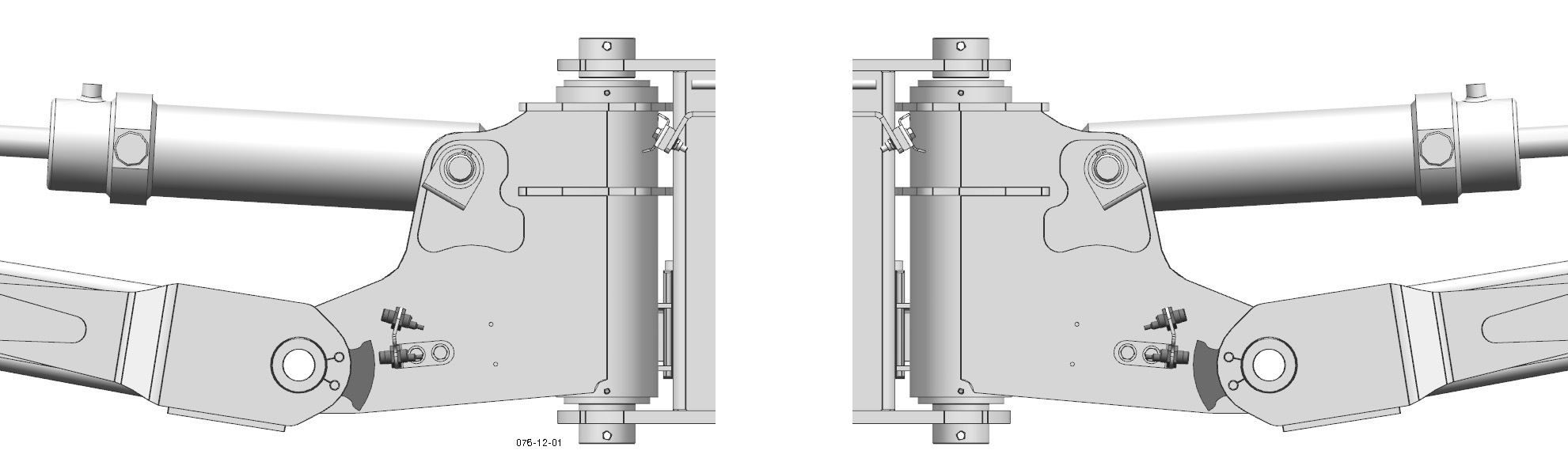 Nosta molempia niittopalkkeja niin ylös, että hydraulisylinterit ovat siirtyneet sisäänpäin mittaan "1170 mm". 3.