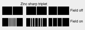 As the angular momentum is quantized, a discrete set of lines appear.