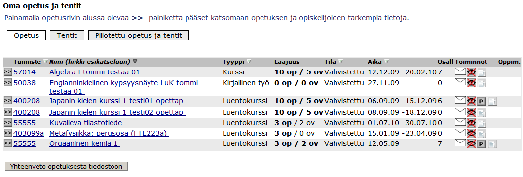 Helsingin yliopisto WebOodi 1 OpeOodi Kuvaustekstien ja lisätietokysymysten