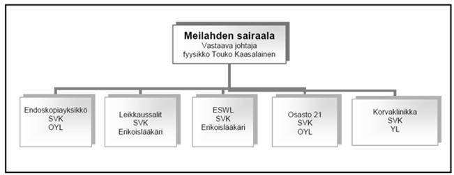 Yksikkökohtaiset vastuuorganisaatiot - esim.