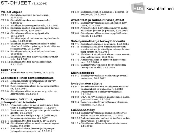 Säteilysuojelukoulutus terveydenhuollossa - ST-ohje 1.
