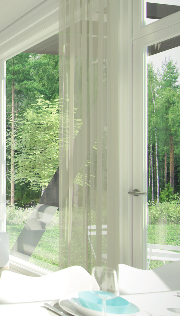 Tämä näkyy ympäristöä mahdollisimman vähän kuormittavien rakennusmateriaalien sekä energiatehokkaiden rakenneratkaisujen valintana.