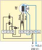 Ohjaus termostaatilla KRT1900 (IP55) ja 3-porras säätimellä SWR2 SD20, moottori on/off, 230V~ SD20 TVV20/25, 2-tie
