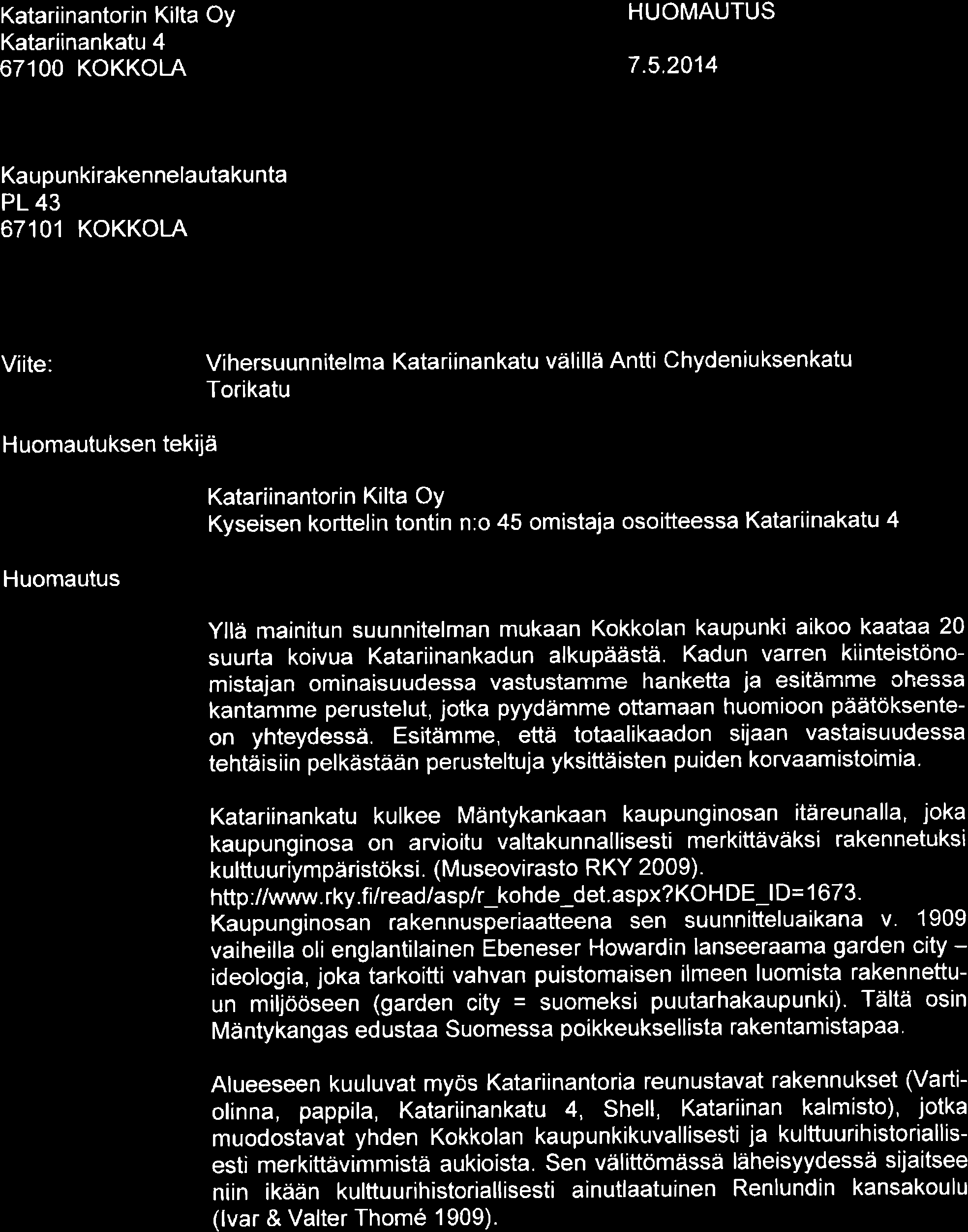 Katariinantrin Kilta Oy Katariinankatu 4 6700 KOKKOLA l!()l(kill,,\n KÀUFUNKI,{L/ i',,i I.t p il