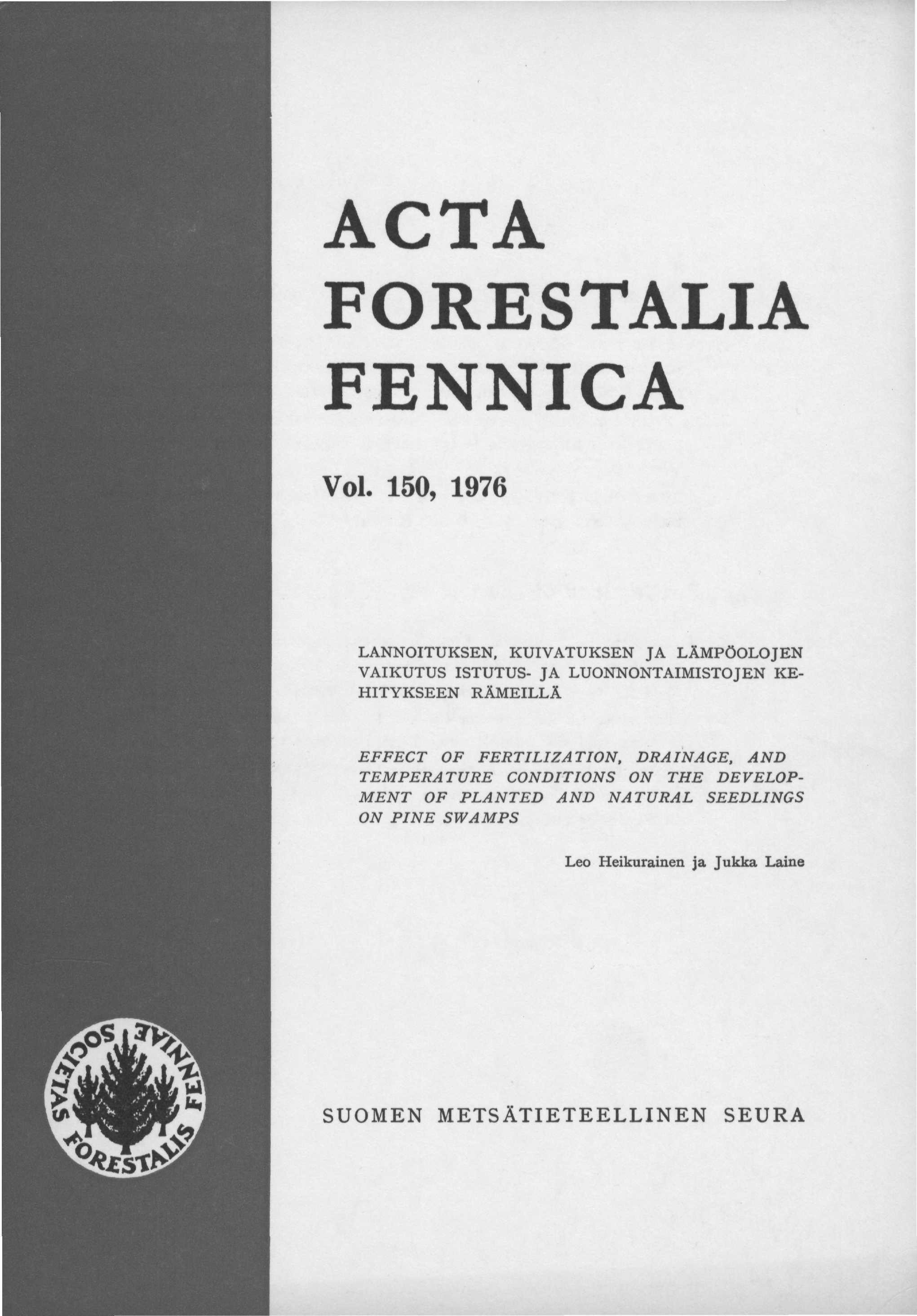ACTA FORESTALIA FENNICA Voi.