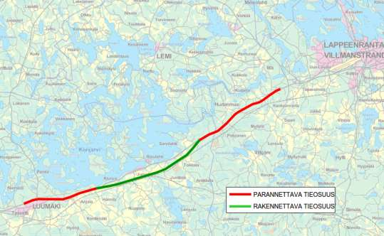 HANKE LYHYESTI Tien parantamista noin 29 km Uutta tielinjaa Jurvalan taajaman eteläpuolelle 12 km Muita väyliä yhteensä noin 60 km 5