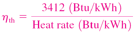 Ideaalisen Rankine-prosessin energia-analyysi Jatkuvuustilan energiayhtälö equation Voimalaitosten hyötysuhde US:ssa ilmaistaan usein