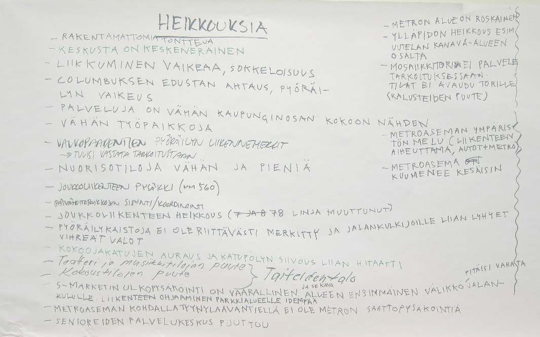 sokkeloisuus, vähän työ- ja nuorsiotiloja, poikittaisyhteydet,