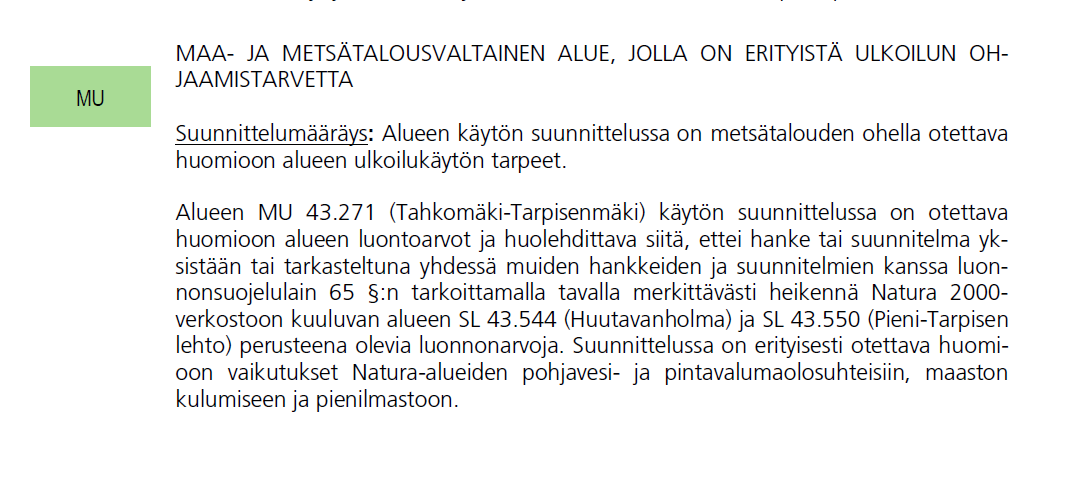 Maakuntakaavan metsää