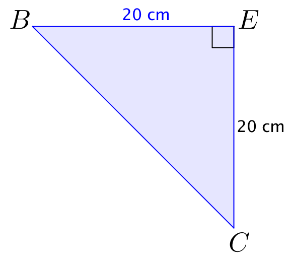b) Lasketaan janan BC pituus suorakulmaisesta kolmiosta BCE Pythagoraan lauseella.