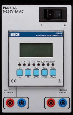 Tehoanalysaattorit PM08-5A, PM08-16A 1-vaiheiset tehoanalysaattorit Mitattavat suureet: U, I, P, Q, S, f, PF, energia TRMS 4 numeron näyttö, 8 led