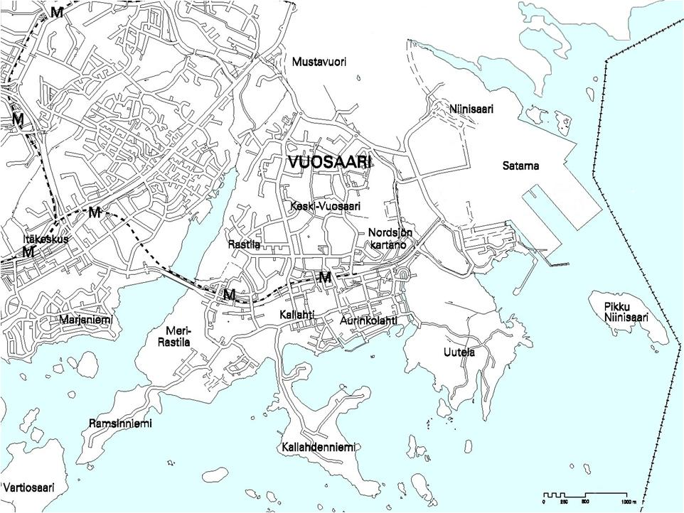 i Alueen sijainti: Kallahdenniemi sijaitsee Vuosaen eteläosassa. Pohjoisessa alue rajautuu Kallahden asuntoalueeseen, muualla mereen. Vuosaen meoasemalta alueelle on noin km.