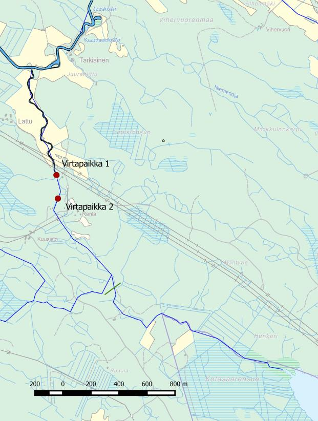 36 Kuva 14. Juupajoen virtapaikat kartalla. Maanmittauslaitos 2015.