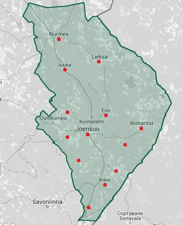 7 Kuva 1. Pohjois-Karjalan metsänhoitoyhdistyksen toimialue. (Kuva: metsänhoitoyhdistys, 2015) Pohjois-Karjalan metsänhoitoyhdistyksen toimialueella jäsenten lukumäärä on noin 18 000.