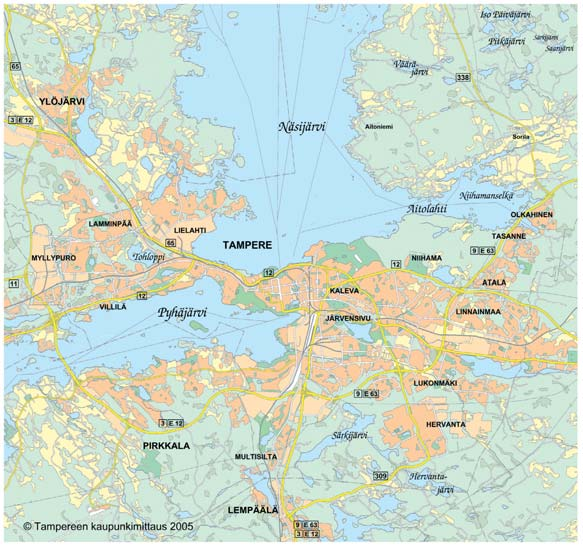 Kuva 4.1. Yleiskartta hankkeen arvioitavista sijoituspaikoista.