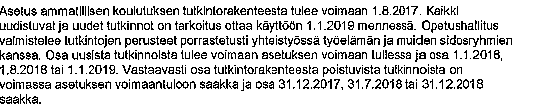 Tutkintorakenteen ja tutkintojen