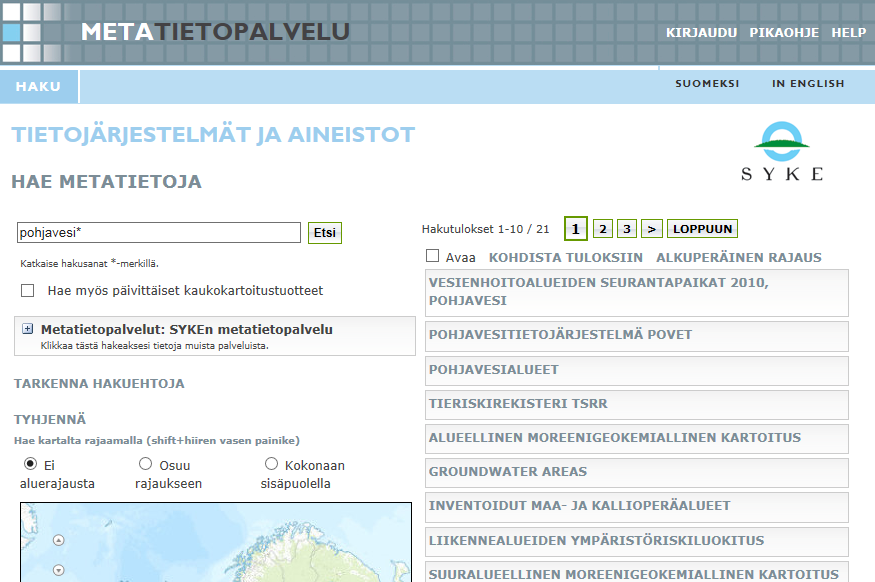 Metatiedot oleellinen osa datoja, palveluita ja järjestelmiä.