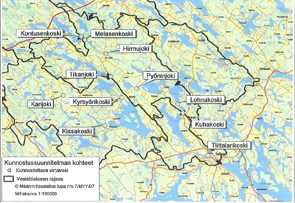 2008 HAKIJA Etelä-Savon työvoima- ja elinkeinokeskus ASIA Sulkavan Uitonvirran kautta Saimaaseen laskevien virtavesien kalataloudellinen kunnostaminen, Sulkava, Juva HAKEMUS