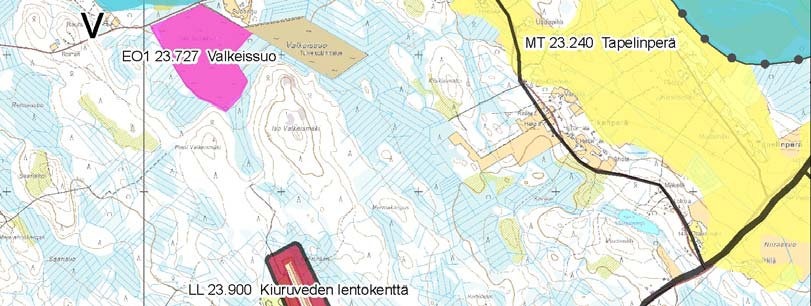 Heinäsuon ja Saarisuon alueet on merkitty EO-merkinnällä.