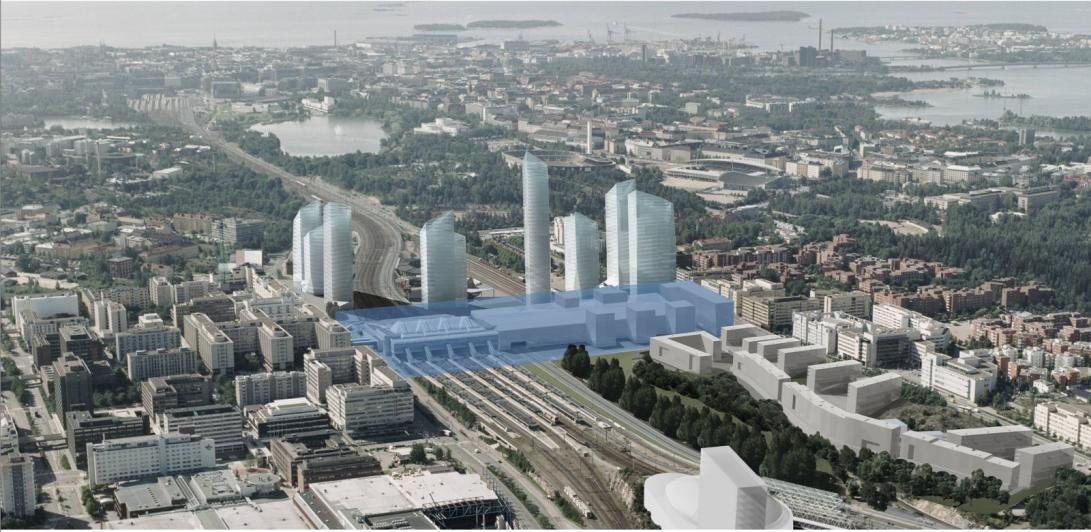 Havainnekuvia Cino ucchin suunnitelmista Havainnekuva etelään.
