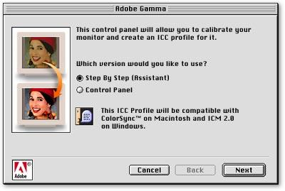 33 Adobe Gamma on yksi laajalti käytetty ohjelma näytön kalibroimiseen (kuva 27). Se täyttää perustarpeet. Adobe Photoshopin lunastaneille se on ilmainen (24).