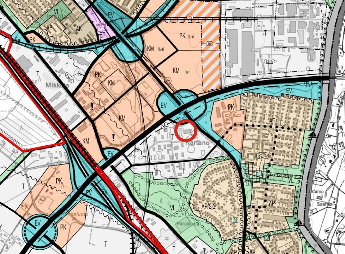4.2. Yleiskaava Kantakaupungin yleiskaavassa 2025 suunnittelualue on osoitettu teollisuus- ja varastoalueeksi. (T). 4.3.