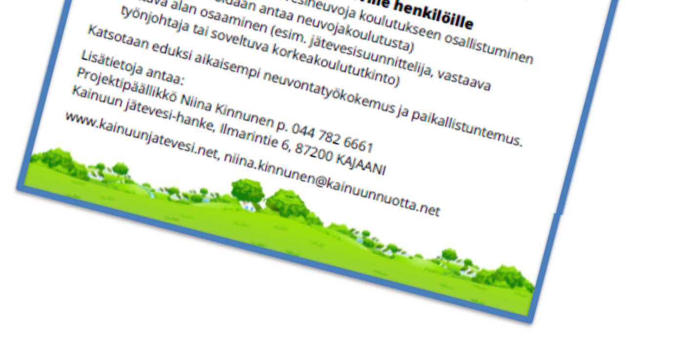 4.2013) ja Sotkamo lehdessä (3.5.2013). Paltamon asukaslehdessä no.2. oli kirjoitus jätevesiasioista. Paltamon asukaslehti on luettavissa sähköisesti Paltamon kunnan nettisivuilla.