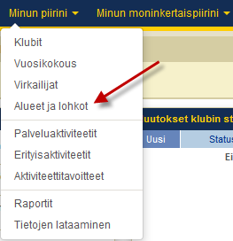 K: Miten luon oman alue-/lohko-/klubirakenteen? V: Jokaisen toimivuoden alussa tulee määrittää alueen/lohkon/klubin rakenne.