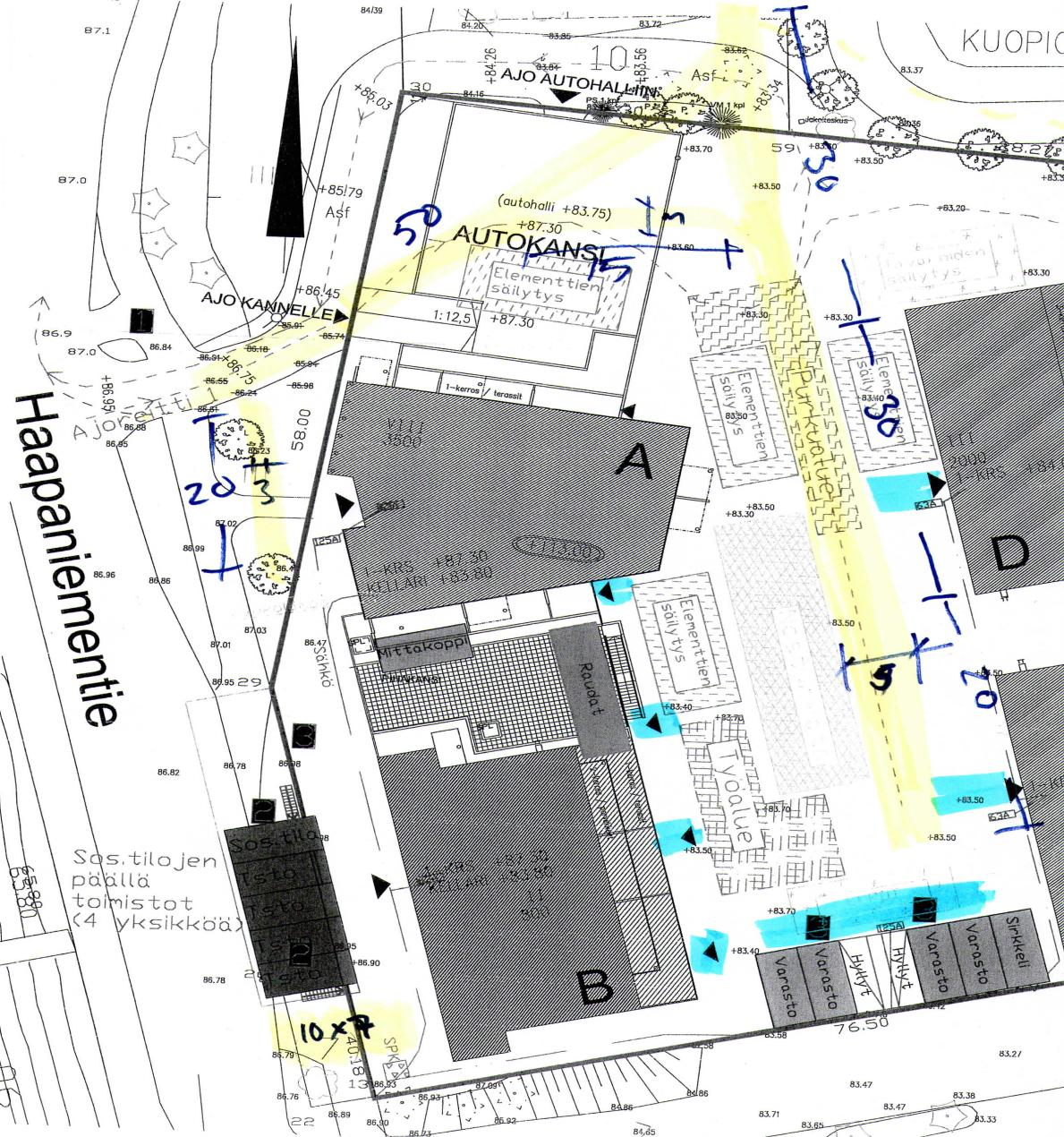 41 Liite 1. Layout kuva Kallaveden Loiston rakennusalueesta ja lumityö alueista. Layout-kuva Loiston rakennusaikaisesta pihajärjestyksestä.