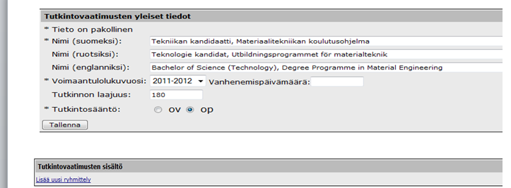 Klikkaa kohtaa Lisää uusi ryhmittely.