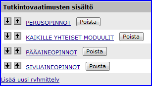 Täytä kohta Opiskelijan opinto-oikeudelta vaadittavat opintokohteet.