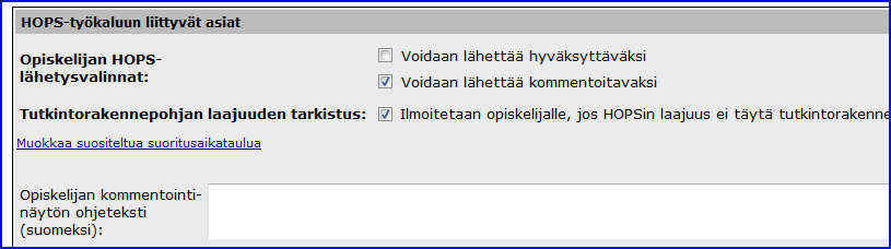 Huom! Nuolinäppäimillä voit vaihtaa tutkinnon osien eli ryhmittelyjen